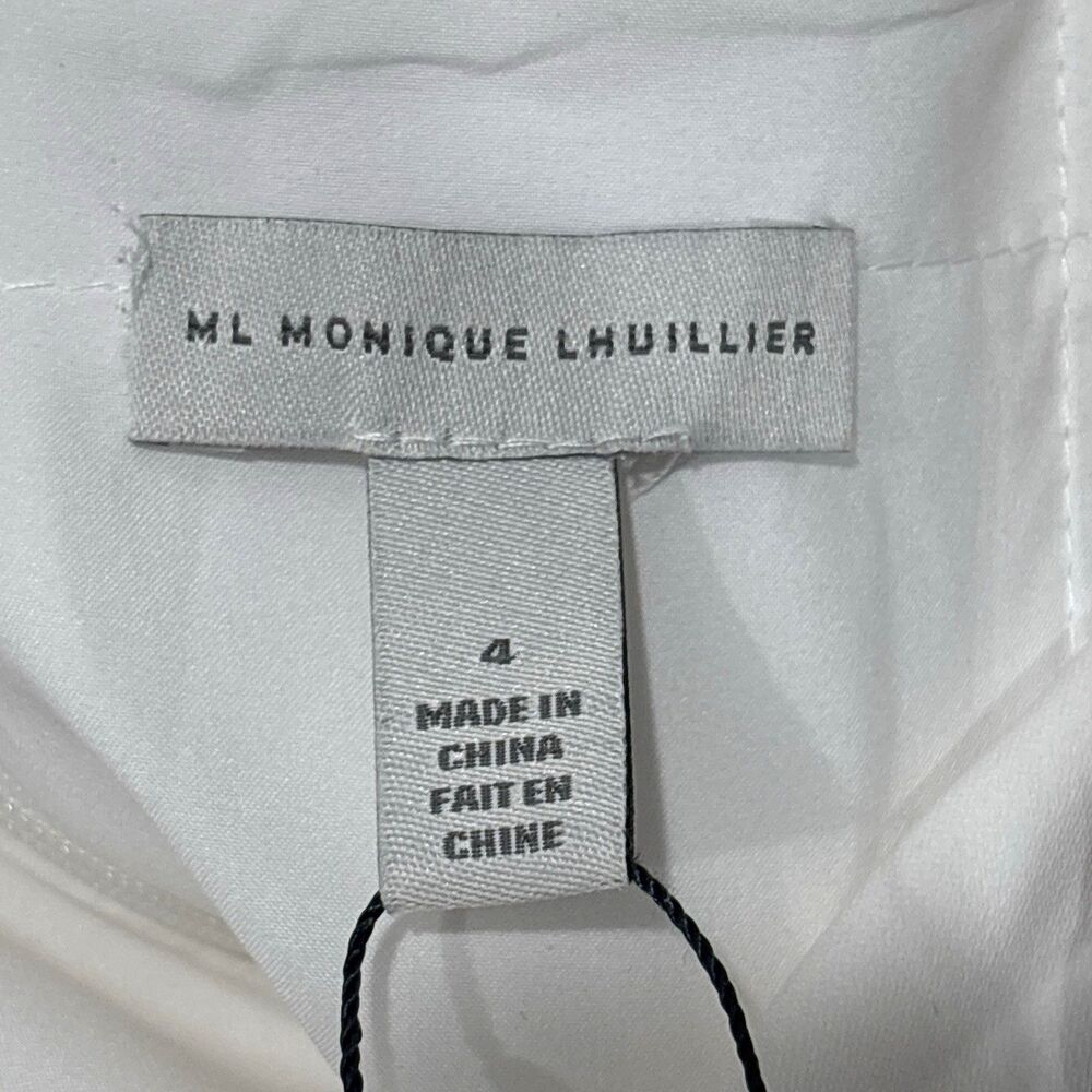 ML Monique Lhuillier White Maxi Dress 4 Formal Evening Bridal Front Slit NEW - Picture 14 of 16